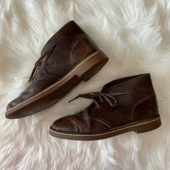 Clarks Bushacre 2 Dark Brown Lace Up Chukka Boots - Picture 1 of 6